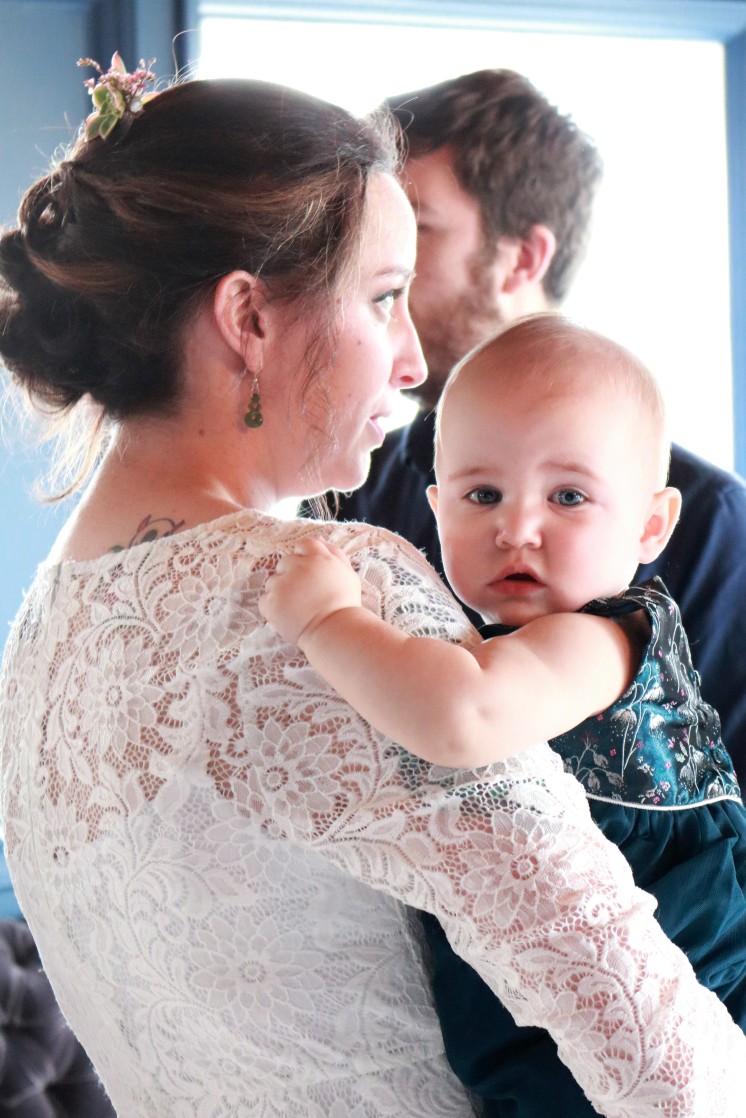 A bride and her niece on her wedding day by Sam Davis Professional Wedding Photographer