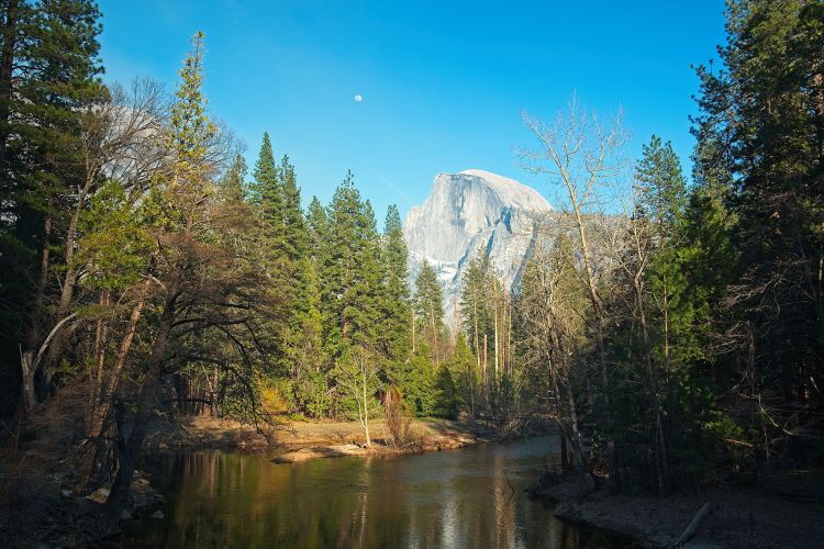 Merced River and Half Dome, Yosemite Valley, California by Sam Davis Landscape Photographer